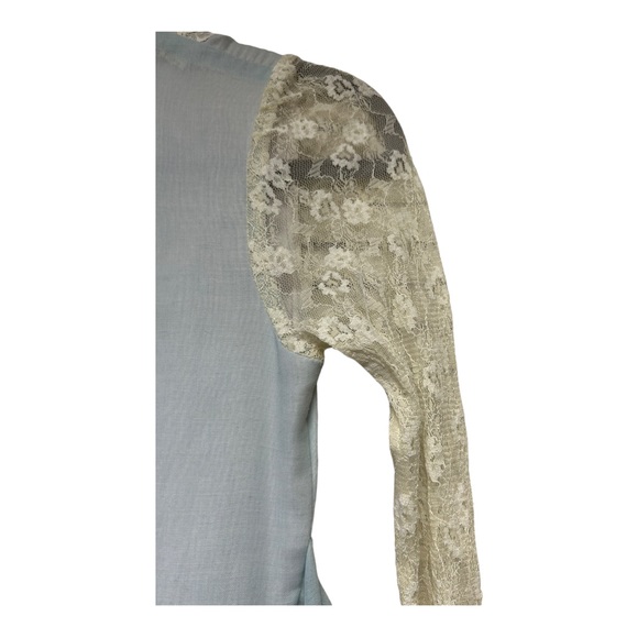 VTG Gunne Sax Blue Maxi Dress Lace Sleeves Prairie Cottagecore 1977 IMPER… - Picture 6 of 16